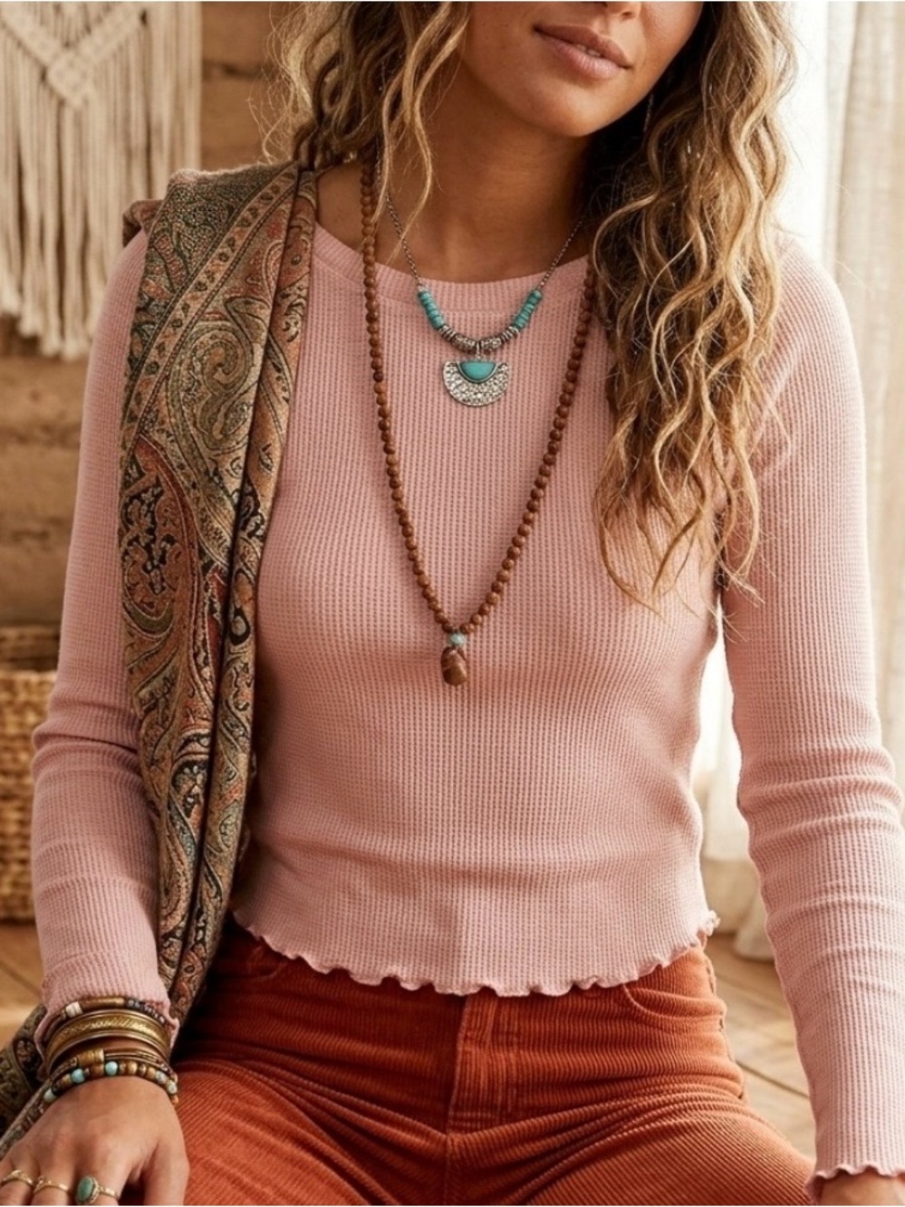 Free People We The Free Easy Does It Long Sleeve Top Size Medium